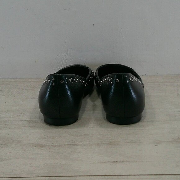 Naturalizer Black Leather D'Orsay Square Toe Studded Cody 3 Ballet Flats SZ 7.5 - Picture 6 of 12
